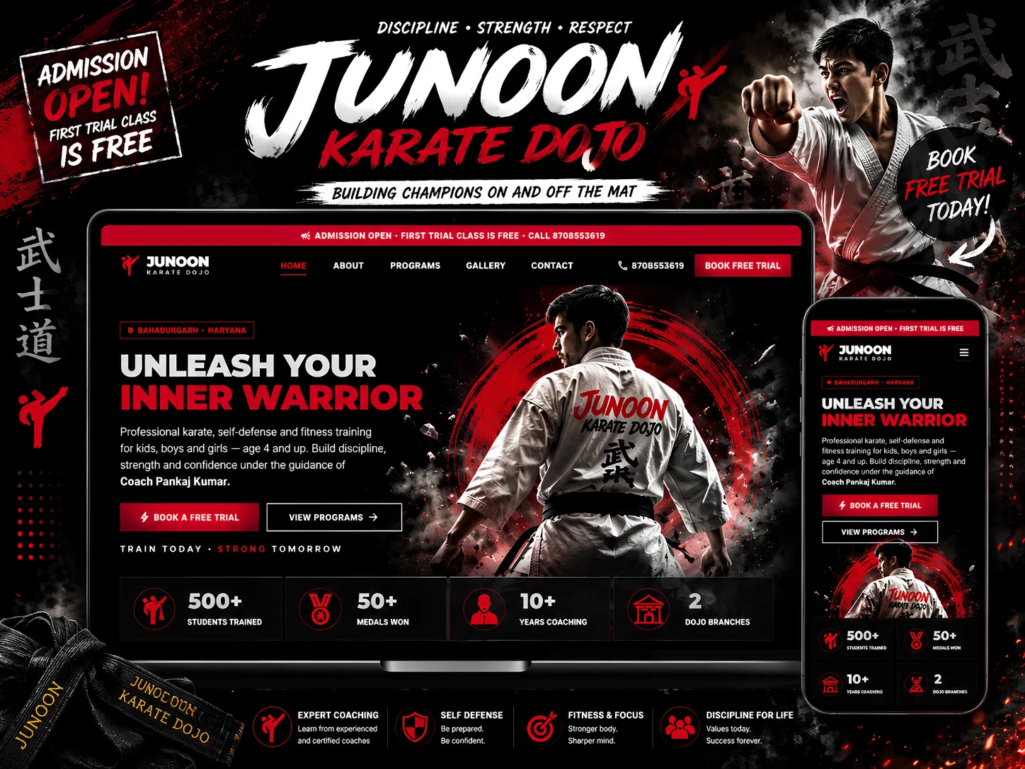 Junoon Karate Dojo — Premium Martial Arts Website