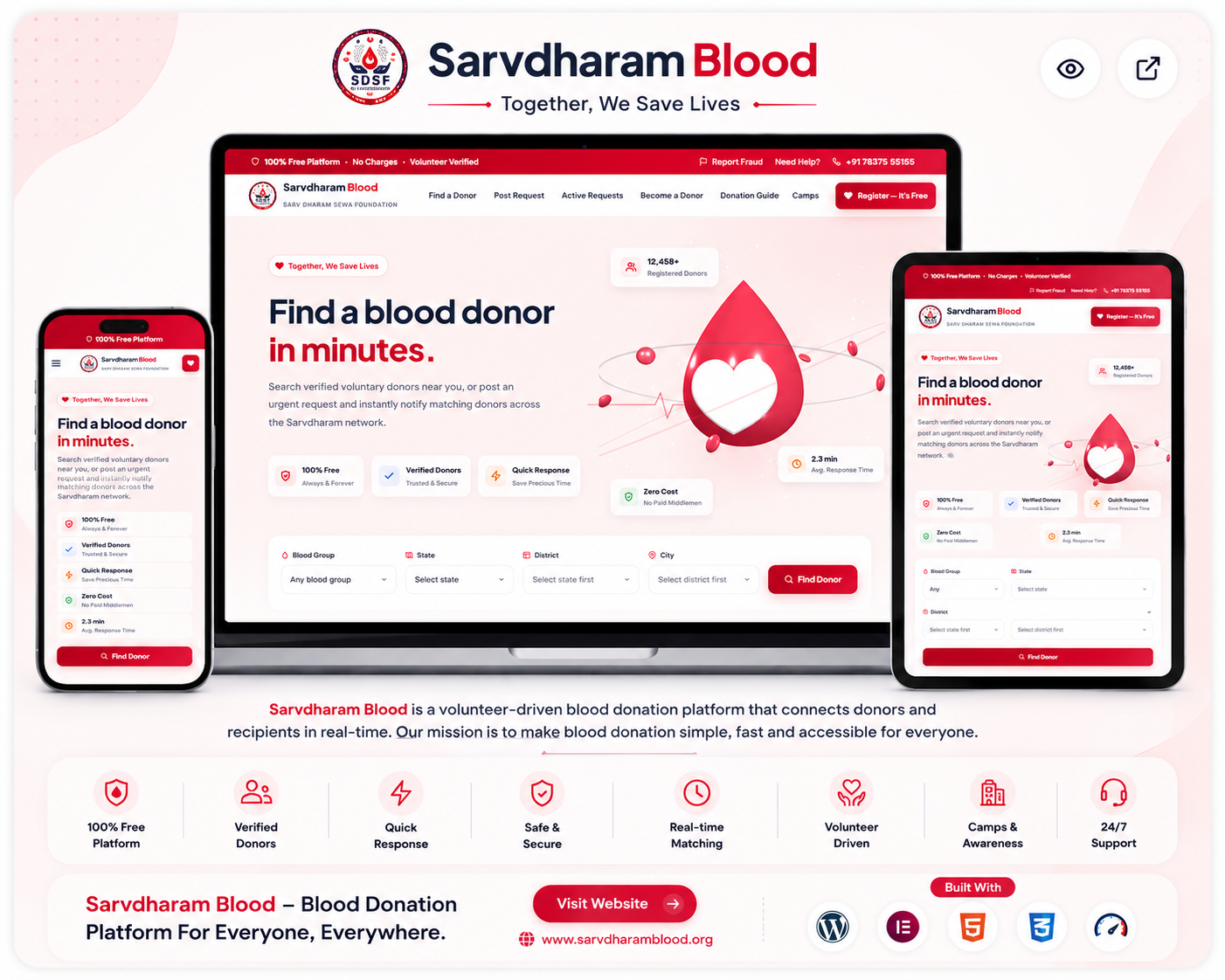 Sarv Dharm Blood — Pan-India Blood Donor Platform